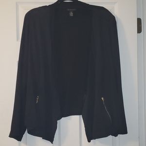 Plus size black faux suede jacket
